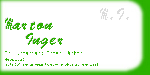 marton inger business card