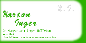 marton inger business card